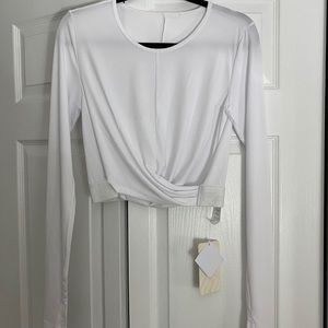Fabletics White Crop Workout Top